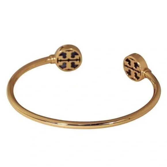 NWT Tory Burch Gold Kira Semi-Precious Cuff Bracelet, Green Malachite - Picture 3 of 5